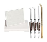 Giwnhvx Kit de soudure pour bijoux, bloc de soudure, plaque de soudure en céramique nid d'abeille, pince en cuivre, pince à épiler de soudure, outils et fournitures faciles à installer et à utiliser