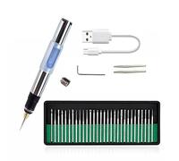 Giwnhvx Kit d'outils de gravure sans fil USB Mini outil de gravure pour bijoux, métal, verre, mini perceuse sans fil