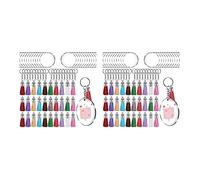 Giwnhvx Kit Transparent de Porte-Clés en Cercle Acrylique 240 Pièces pour Projet de Vinyle, Y Compris Les ébauches de Disque Acrylique, Glands, Argent