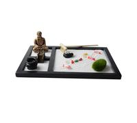 Giwnhvx Kit ZenGarden japonais pour bureau - Ensemble de sables relaxants avec accessoires pour la décoration de table de bureau et cadeau de méditation