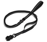 Giwnhvx Laisse Tactique Élastique Robuste pour Chien - Laisse pour Chien Anti-Traction - Réfléchissante - Absorbe Les Chocs - Grande Laisse pour Chien - Noire