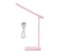 Giwnhvx Lampe de bureau portable à trois couleurs avec double alimentation USB et batterie rechargeable de table pliante au toucher