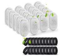 Giwnhvx Le Filtre de pour Chat Convient Aux Filtres de Remplacement de pour Animaux de Compagnie en Acier Inoxydable de 64 Oz/2 L et 108/3,2 L, 20 Filtres et 20 Éponges