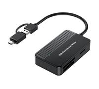 Giwnhvx Lecteur 4 en 1, TF SD MS Card Reader Multi Card Adapter Externe pour Ordinateur Caméra USB 3.0 & USB C Interface Facile à Utiliser