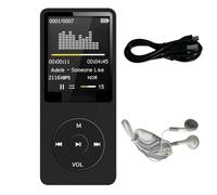 Giwnhvx Lecteur MP3 de Charge USB Écran de Affichage Numérique Enregistreur de Musique Appareil D'enregistrement Multimédia Portable pour Marche Lecture Musique Noir