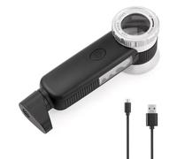 Giwnhvx Lentille de grossissement pour bijoux 30 x avec 7 lumières, lentille d'agrandissement portable pliable rechargeable via USB avec lampe de poche d'évaluation en jade résistante facile à