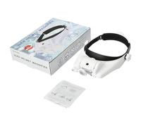 Giwnhvx Lentille grossissante avec bandeau, lentille grossissante éclairée avec 3 lentilles pour travaux rapprochés, couture, bijoux et réparation de montres, finition fine et durable.