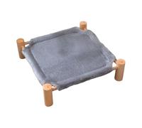 Giwnhvx Lit Surélevé pour Animaux Compagnie, Tabouret pour Chat et Chien, Chaise pour Animaux Compagnie avec Pieds en Bois, Lit en Peluche pour Animaux Compagnie, pour Chiot Gris Foncé