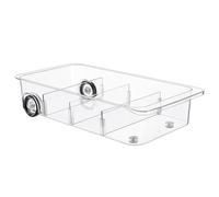 Giwnhvx Lot de 1 bacs de rangement sur roulettes pour réfrigérateur avec séparateurs