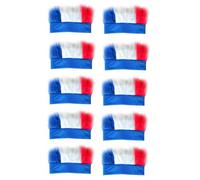 Giwnhvx Lot de 10 bandeaux universels pour matchs de football, festivals, matchs 2024, bleu, blanc et rouge