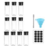 Giwnhvx Lot de 10 bouteilles à épices pour épices, sel et poivre, assaisonnement, condiments