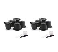 Giwnhvx Lot de 10 capsules de café réutilisables rechargeables avec machine à café et brosse à café