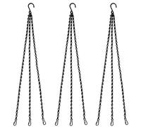 Giwnhvx Lot de 10 chaînes suspendues pour panier à fleurs noir avec crochets en forme de S pour outils de jardin de la maison