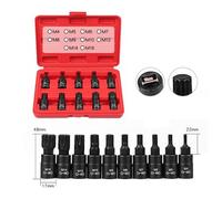 Giwnhvx Lot de 10 clés à douille 12 pans universelles 3/8 - Kit de douilles M16