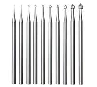 Giwnhvx Lot de 10 fraises pour fûts de bijoux - Fraise à queue 3/32 pour fûts de pierres, forme cylindrique, outils coniques pour la fabrication de pierres