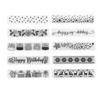 Giwnhvx Lot de 10 pochoirs de gaufrage en plastique Motif fleur feuille étoile 15 x 3 cm