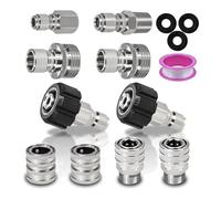 Giwnhvx Lot de 10 raccords à connexion rapide pour nettoyeur haute pression, M22-14 mm pivotants vers 3/8" Kit de connexion rapide facile à utiliser