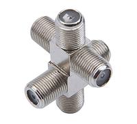 Giwnhvx Lot de 10 répartiteurs de câbles coaxiaux 3 voies de type F femelle vers 3 femelles pour vidéo, magnétoscope, antenne TV, câble satellite, argenté