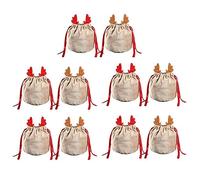 Giwnhvx Lot de 10 sacs cadeaux avec cordon de serrage pour décoration de Noël pour enfants, Nouvel An, cadeau de fête