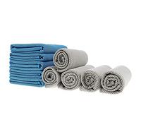 Giwnhvx Lot de 10 serviettes rafraîchissantes, serviettes de sport pour se rafraîchir et se sentir au frais, pour voyage, camping, travail en plein air, gris + bleu