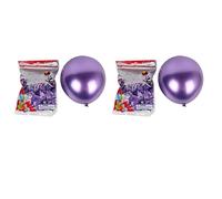 Giwnhvx Lot de 100 ballons en latex métallisé de 10 pouces pour ballons en métal chromé épais pour décorations de fête - Violet