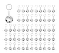 Giwnhvx Lot de 100 mini porte-clés en forme de boule disco miroir en vrac pour fête disco des années 70 et 80
