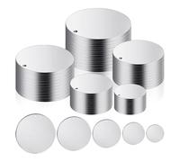 Giwnhvx Lot de 100 pièces vierges rondes en métal de 5 tailles 10 mm, 15 mm, 20 mm, 25 mm, 30 mm avec trous, pour bijoux