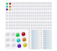 Giwnhvx Lot de 100 pinceaux en nylon, 50 pièces, bac à peinture, plateau en plastique, pinceaux en nylon pour peinture d'art