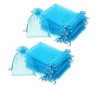 Giwnhvx Lot de 100 pochettes cadeaux en organza avec cordon de serrage pour mariage, fête, 10,2 x 15,2 cm