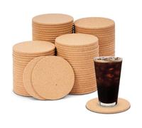 Giwnhvx Lot de 100 sous-verres en liège pour boissons, 4 pouces ronds en liège absorbant, dessous de verre antidérapant et isolants thermiques