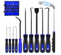 Giwnhvx Lot de 11 crochets et outils de crochetage avec joint magnétique télescopique, grattoir et levier pour voiture