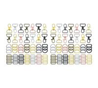 Giwnhvx Lot de 112 crochets de porte-clés pour la fabrication de sacs à main, mousquetons pivotants en métal avec anneaux en D, boucle coulissante