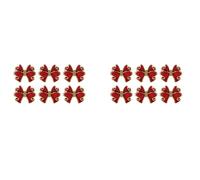 Giwnhvx Lot de 12 anneaux de serviette avec rouge, porte-serviettes avec nœud un, boucles pour serviettes en métal faites une main, décorations de table élégantes