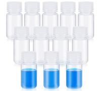 Giwnhvx Lot de 12 flacons pour pilules, flacons pour réactifs à grande bouche, récipients pour échantillons en plastique avec bouchons à vis, 2 onces, 60 ml