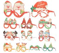 Giwnhvx Lot de 12 paires de lunettes de Noël pour fêtes et fêtes