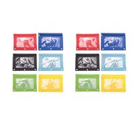 Giwnhvx Lot de 12 Pochettes à Crayons ColoréEs à 3 Anneaux avec Fermeture à GlissièRe Trousse à Crayons en Tissu Robuste Pochette à Reliure au avec FenêTre Transparente Convient