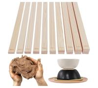 Giwnhvx Lot de 12 rouleaux à pâtisserie pour poterie en argile polymère et poterie, outils pédagogiques avec mesure de l'épaisseur