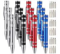 Giwnhvx Lot de 12 tournevis de poche magnétiques - Outil pratique - 8 en 1 - Fonction multifonction de précision