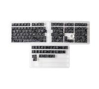 Giwnhvx Lot de 131 touches PBT thermo-sublimées sur le côté gravé, transparent, pour clavier de jeu, noir