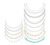 Giwnhvx Lot de 14 chaînes de chapeau de camionneur détachables en métal, turquoise, perle, fleur pour chapeaux et accessoires