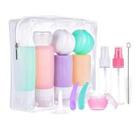 Giwnhvx Lot de 15 Bouteilles de Voyage pour Articles de Toilette, Bouteilles de Shampoing Compressibles, Couleur