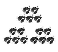 Giwnhvx Lot de 15 roulettes pour chaise de bureau Noir et blanc 50 mm