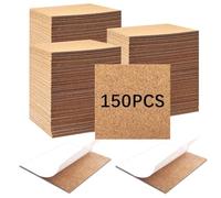 Giwnhvx Lot de 150 dessous de verre autocollants en liège pour dessous de verre - 10,2 x 10,2 cm - Coussinets carrés en liège avec dos adhésif - Facile à installer
