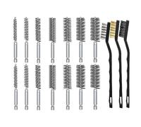 Giwnhvx Lot de 16 brosses métalliques pour perceuse à percussion en 14 tailles avec brosses métalliques industrielles