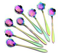 Giwnhvx Lot de 16 cuillères à café en forme de fleur en acier inoxydable pour maison, bar, mélange de sucre