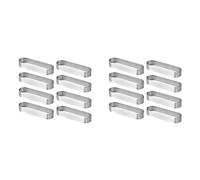 Giwnhvx Lot de 16 moules ovales pour tartelettes, mousse à dessert, française, gâteau aux fruits, pour tarte Quiche, pour mousse pour tarte en acier inoxydable