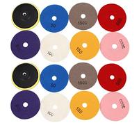 Giwnhvx Lot de 16 tampons de polissage diamantés 4 pouces humide/sec pour marbre en pierre de granit