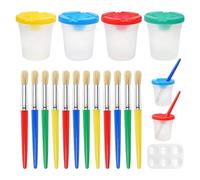 Giwnhvx Lot de 17 pinceaux pour enfants - Pinceaux pour enfants, tout-petits, débutants, visage