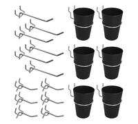 Giwnhvx Lot de 18 accessoires de fixation pour panneau perforé - Support plat de 12,9 cm et 10,2 cm - Petite tasse à suspendre pour panneau perforé de 1/8 1/4