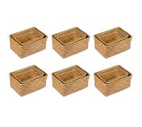 Giwnhvx Lot de 18 paniers de rangement en jonc de mer, paniers d'étagère en rotin fait à la main et bacs de rangement pour la maison
